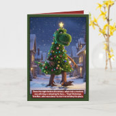 Carte de Noël Awesome dinosaure (Fleur jaune)
