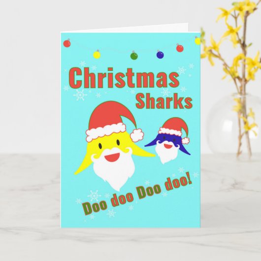 Carte de Noël Baby Shark (Fleur jaune)