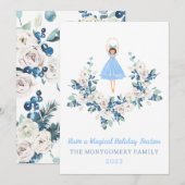 Carte de Noël Ballerine Casse-Noisette Fleur (Devant / Derrière)