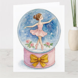 Carte de Noël Ballerine sous Globe de Neige