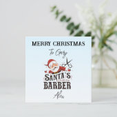 Carte de Noël Barber personnalisée (Debout devant)
