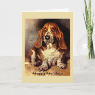 Carte de Noël Basset Hound