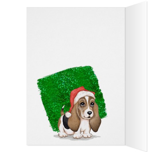 Carte de Noël Beagle mignonne (Intérieur (Gauche))