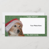 Carte de Noël Beagle père Noël (Devant)