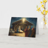 Carte de Noël Bébé Jésus Série #4 (Fleur jaune)