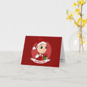 Carte de Noël bébé mignon dessin animé (Fleur jaune)