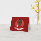 Carte de Noël bébé mignon dessin animé (Fleur jaune)
