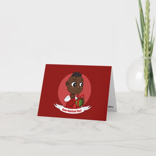 Carte de Noël bébé mignon dessin animé (Devant)
