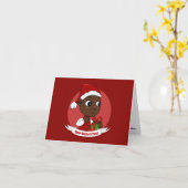 Carte de Noël bébé mignon dessin animé (Fleur jaune)