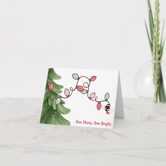 Carte de Noël Bee Merry, Bee Bright (Devant)