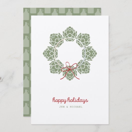 Carte de Noël Beer Hops (Devant / Derrière)