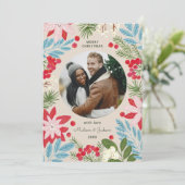 Carte de Noël beige floral (Debout devant)