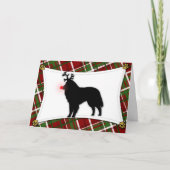 Carte de Noël belge de renne de chien de berger (Devant)