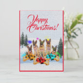 Carte de Noël berger allemand personnalisable (Debout devant)