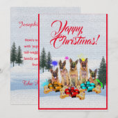 Carte de Noël berger allemand personnalisable (Devant / Derrière)