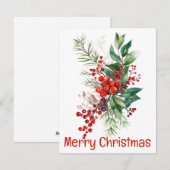 Carte de Noël Berries Ferns And Leaves (Devant / Derrière)