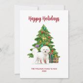 Carte de Noël Bichon Frise (Devant)