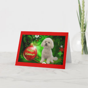 Carte de Noël Bichon Frise Joyeux jours fériés