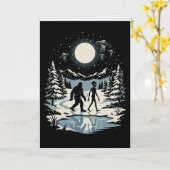Carte de Noël Bigfoot Alien Cryptide UFO Fêtes (Fleur jaune)