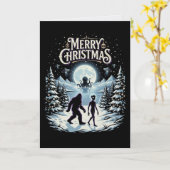 Carte de Noël Bigfoot Alien UFO Cthulhu Cryptide (Fleur jaune)
