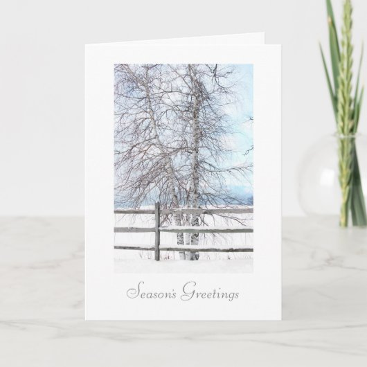 Carte de Noël Birch Tree Snow Scene (Devant)