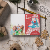 Carte de Noël Bird Eiffel vintage