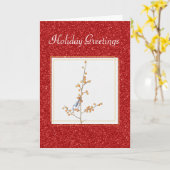 Carte de Noël Bird with Berries (Fleur jaune)