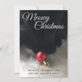 Carte de Noël Black Cat Meowy (Devant)