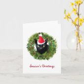 Carte de Noël Black Cat Wreath (Fleur jaune)