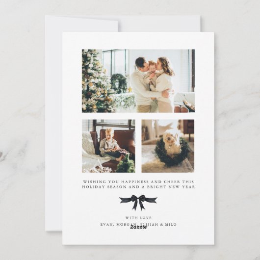 Carte de Noël Black Coquette Bow (Dos)