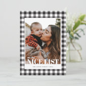 Carte de Noël Black En vichy Nice Liste (Debout devant)