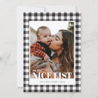 Carte de Noël Black En vichy Nice Liste