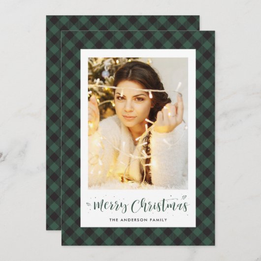 Carte de Noël Black Green Buffalo (Devant / Derrière)