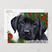 Carte de Noël Black Lab - Chien mignon Chien Chien (Devant / Derrière)