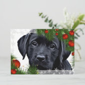 Carte de Noël Black Lab - Chien mignon chiot Labra (Debout devant)