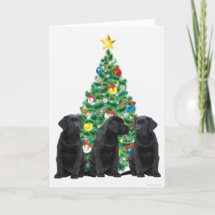 Carte de Noël Black Labrador