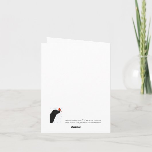 Carte de Noël Black Labrador (Dos)