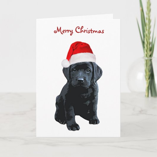 Carte de Noël Black Labrador (Devant)