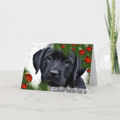 Carte de Noël Black Labrador (Devant)