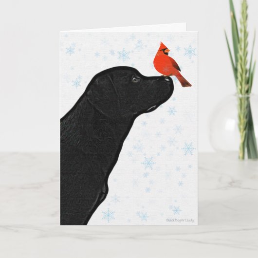 Carte de Noël Black Labrador (Devant)