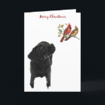 Carte de Noël Black Labrador<br><div class="desc">Black Lab Noël et Cartes de fin de année Personnalisez avec votre message personnalisé à l'intérieur.</div>