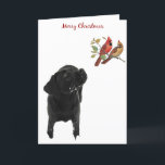 Carte de Noël Black Labrador<br><div class="desc">Black Lab Noël et Cartes de fin de année Personnalisez avec votre message personnalisé à l'intérieur.</div>