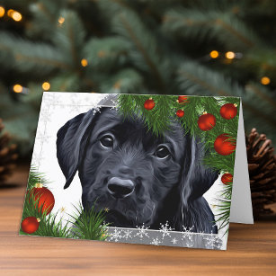 Carte de Noël Black Labrador