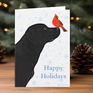 Carte de Noël Black Labrador