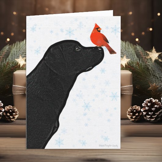 Carte de Noël Black Labrador