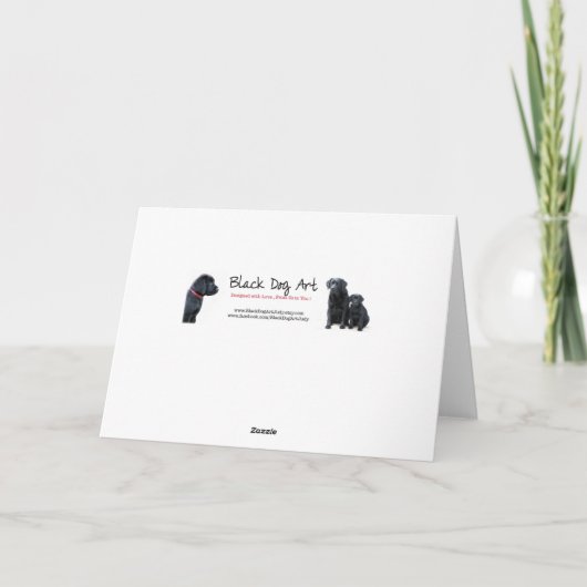 Carte de Noël Black Labrador (Dos)