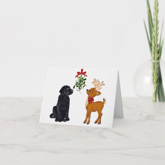 Carte de Noël Black Labrador (Devant)