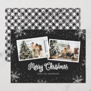 Carte de Noël Black White Silver