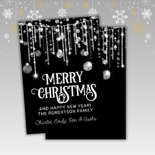 Carte de Noël Black White String