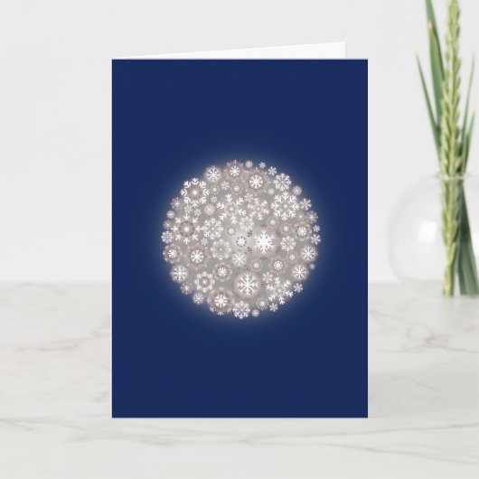 Carte de Noël blanc Snowflon (Devant)